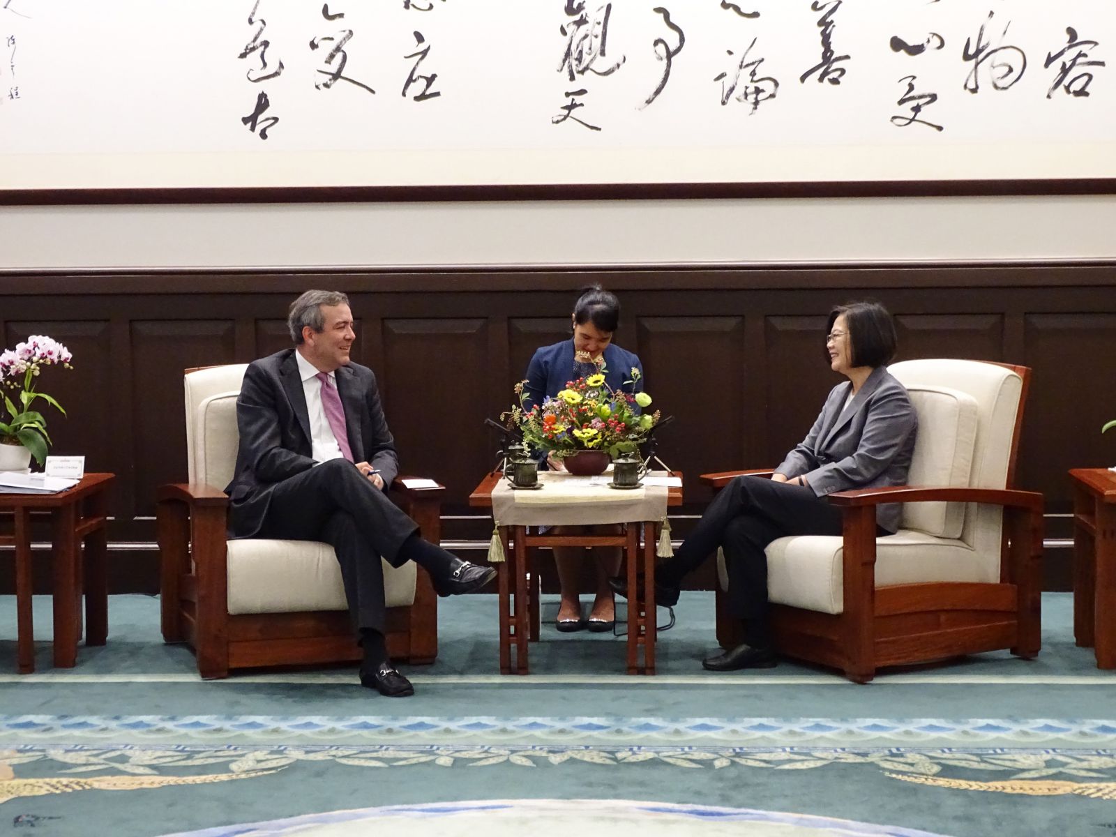 photo, OPIC Acting President and CEO David Bohigian meets with Taiwan President Tsai Ing-wen, OPIC , Overseas Private Investment Corporation, USIDFC, development finance corporation, dfi, investing overseas, emerging markets, world development, political risk insurance, public diplomacy, foreign policy, OPIC 2X, Indo Pacific