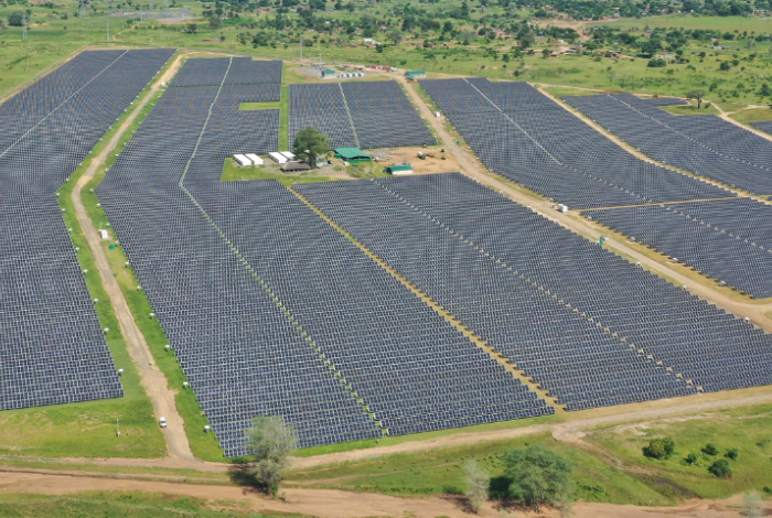 Aerial shot of the Golomoti solar plant