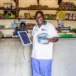 Customers using solar systems in a shop