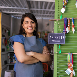 A woman at her small business