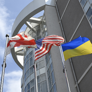 Georgia, US, and Ukraine flag